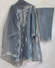 Rerdy To Wear Maslin Cotton Embroidery Work Pent Suit With Dupatta