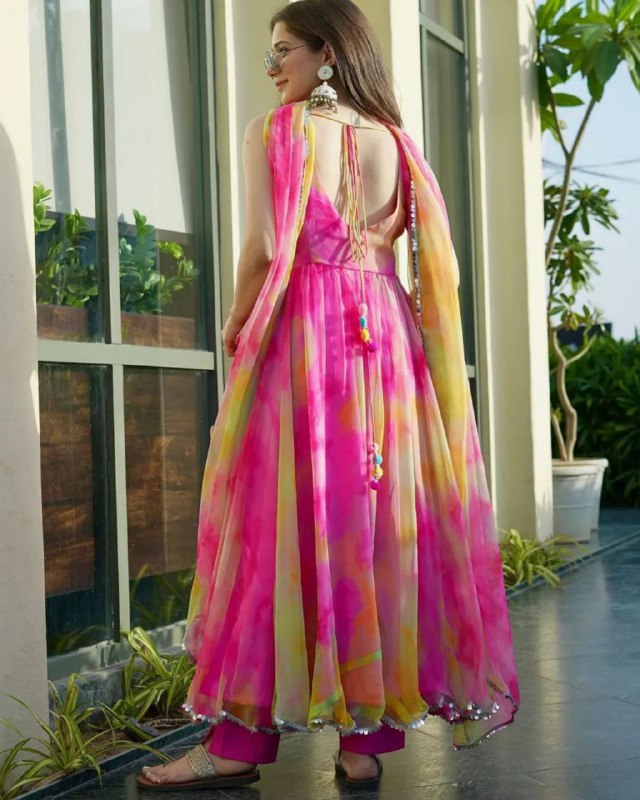 Gorgeous Multi Faux Georgette Digital Print Anarkali Suit With Dupatta