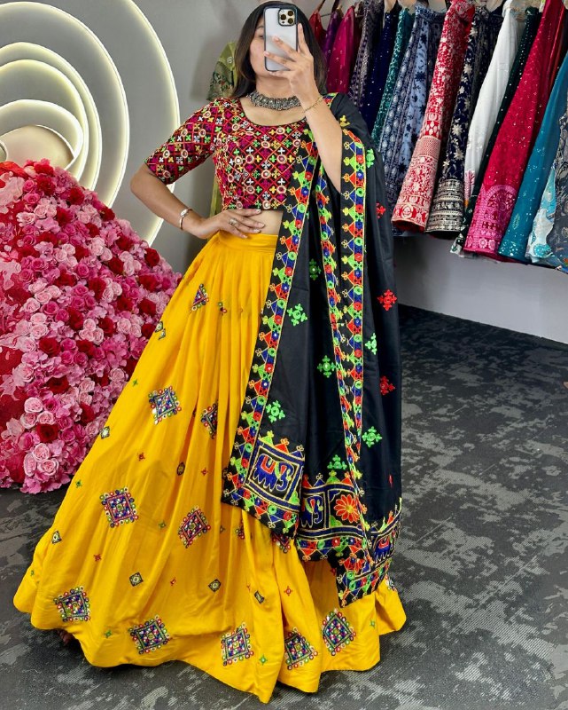 Gorgeous Multi Rayon Cotton Digital Print Lehenga Choli With Dupatta