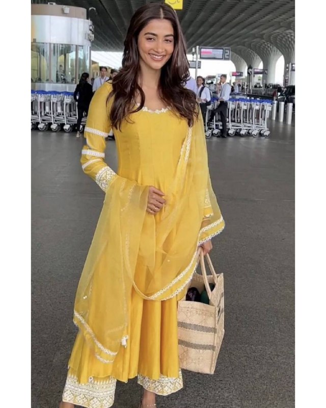 Rerdy To Wear Yellow Malai Silk Gpo Lace Work Pent Suit With Dupatta