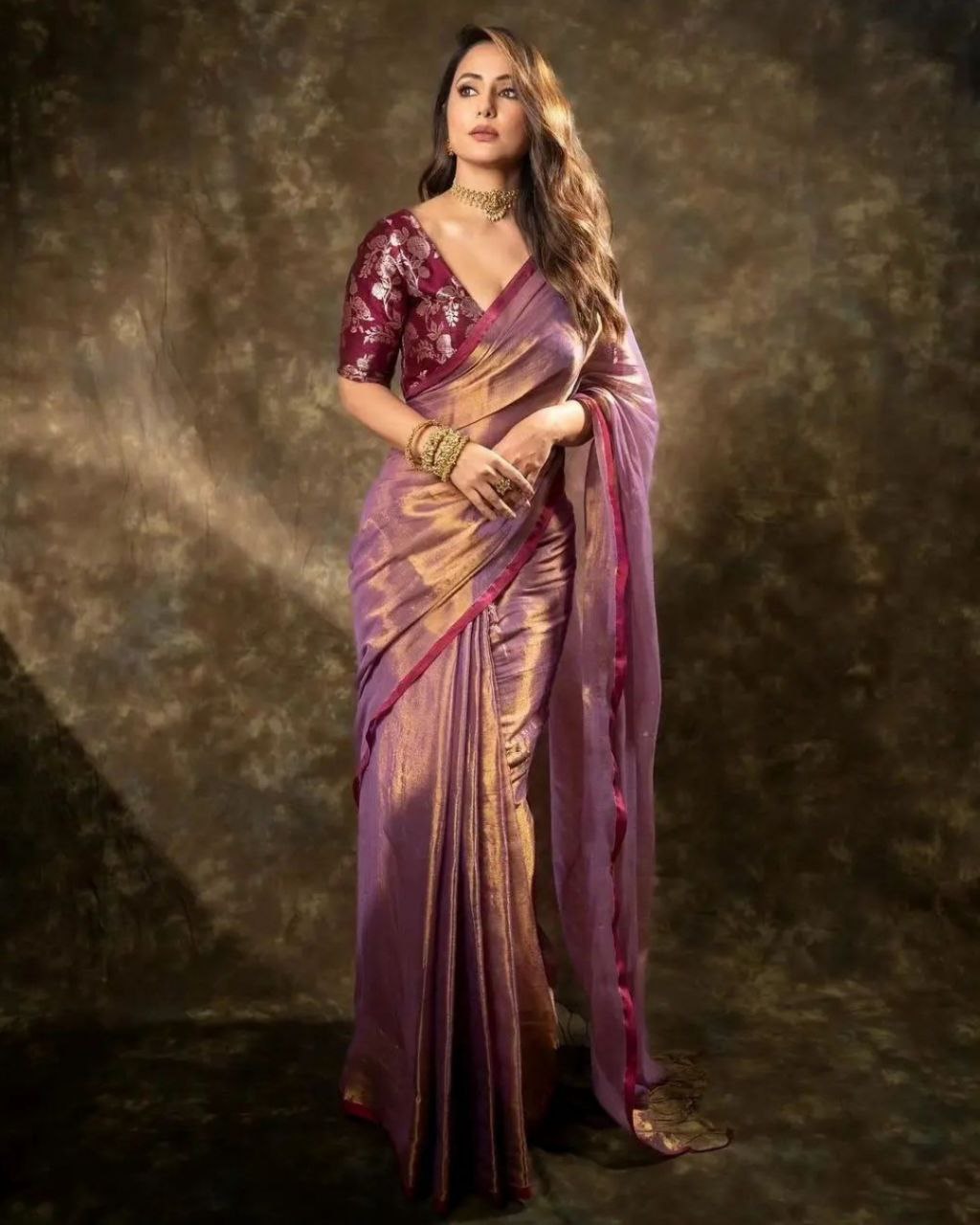 Gorgeous Purple Burberry Silk Weaving Jacquard Work Saree With Blouse