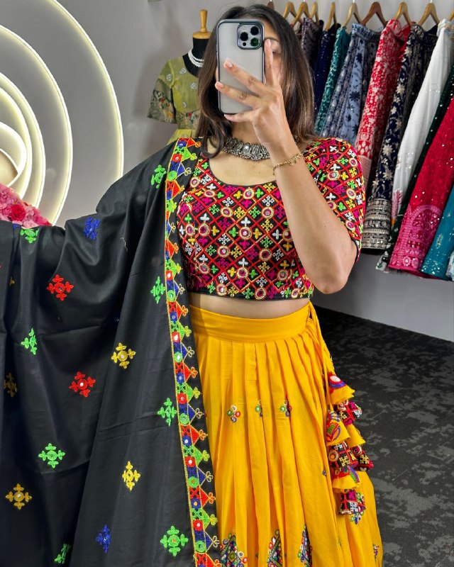 Gorgeous Multi Rayon Cotton Digital Print Lehenga Choli With Dupatta