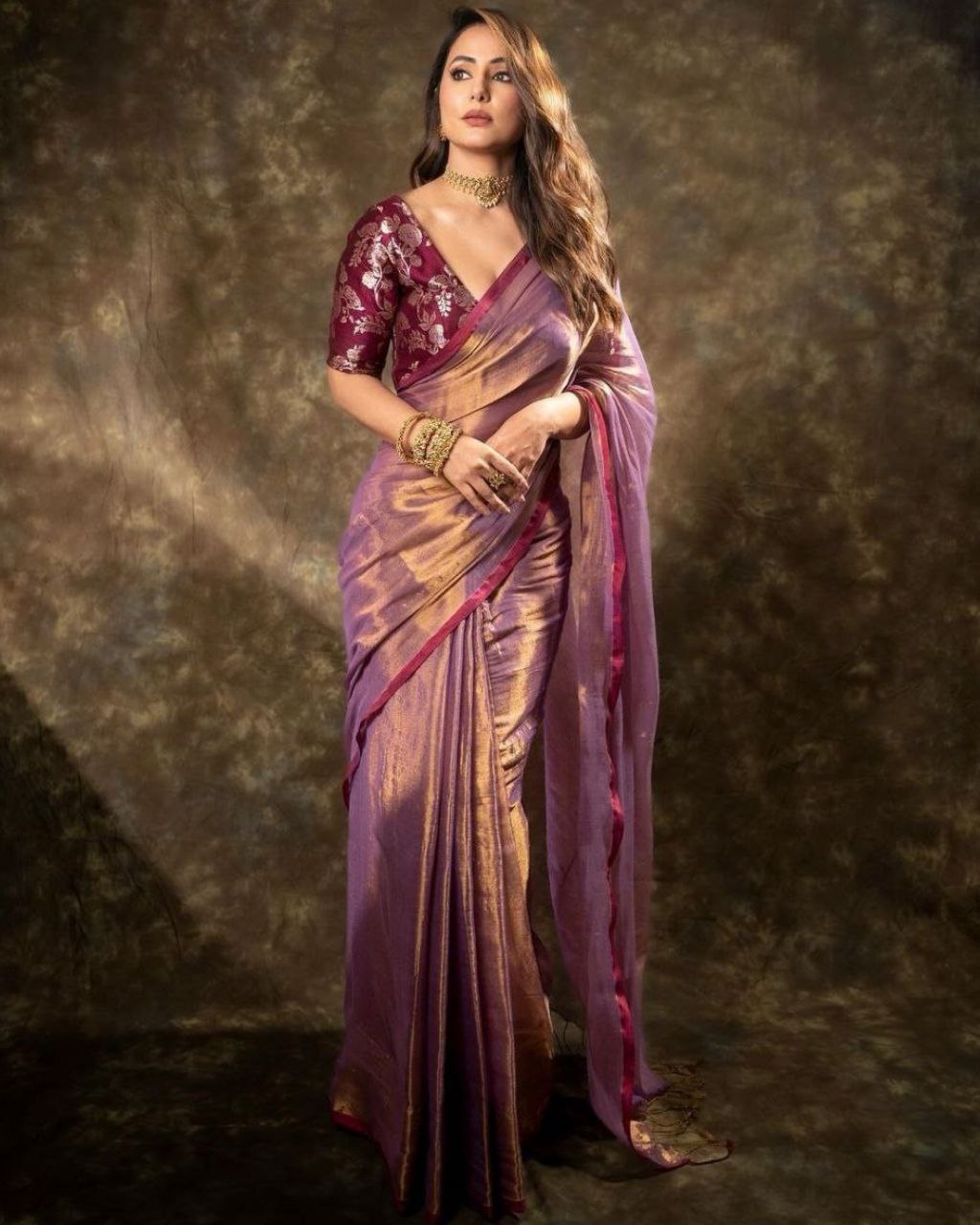 Gorgeous Jimmy Chu Silk Fancy Lace Saree With Blouse