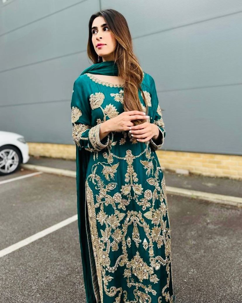 Gorgeous Sea Green Pure Georgette Embroidery Work Pakistani Suit With Dupatta