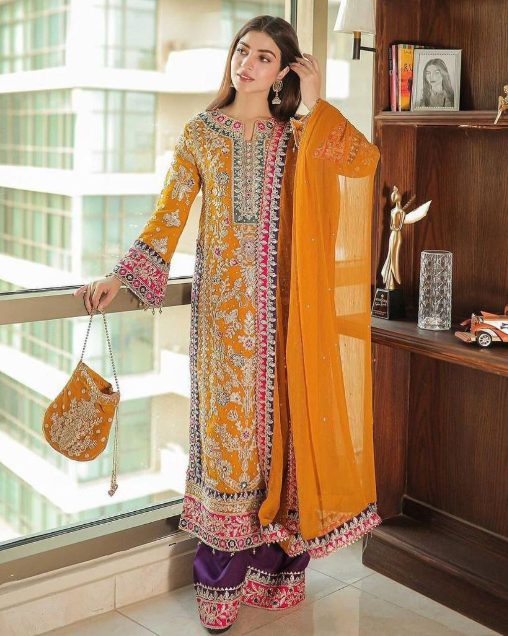 Gorgeous Pure Georgette With Fancy Embroidery Thread Work Plazo Suit With Dupatta