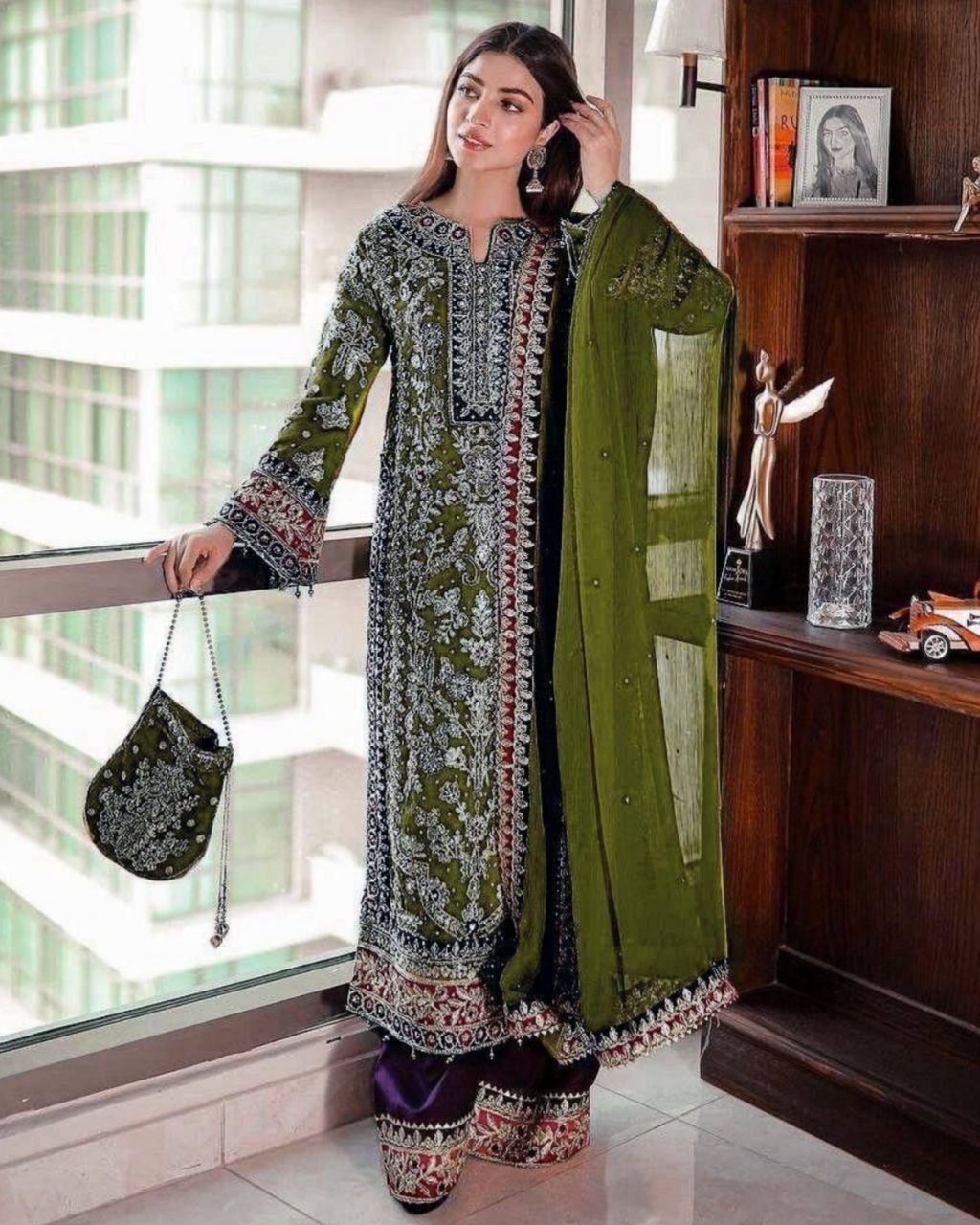 Gorgeous Pure Georgette With Fancy Embroidery Thread Work Plazo Suit With Dupatta