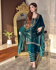 Gorgeous Jimmy Choo With Embroidery Thread Work Salwar Suit With Dupatta