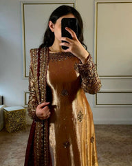 Ready To Wear Jimmy Choo Silk With Embroidery Work Pakistani Suit With Dupatta