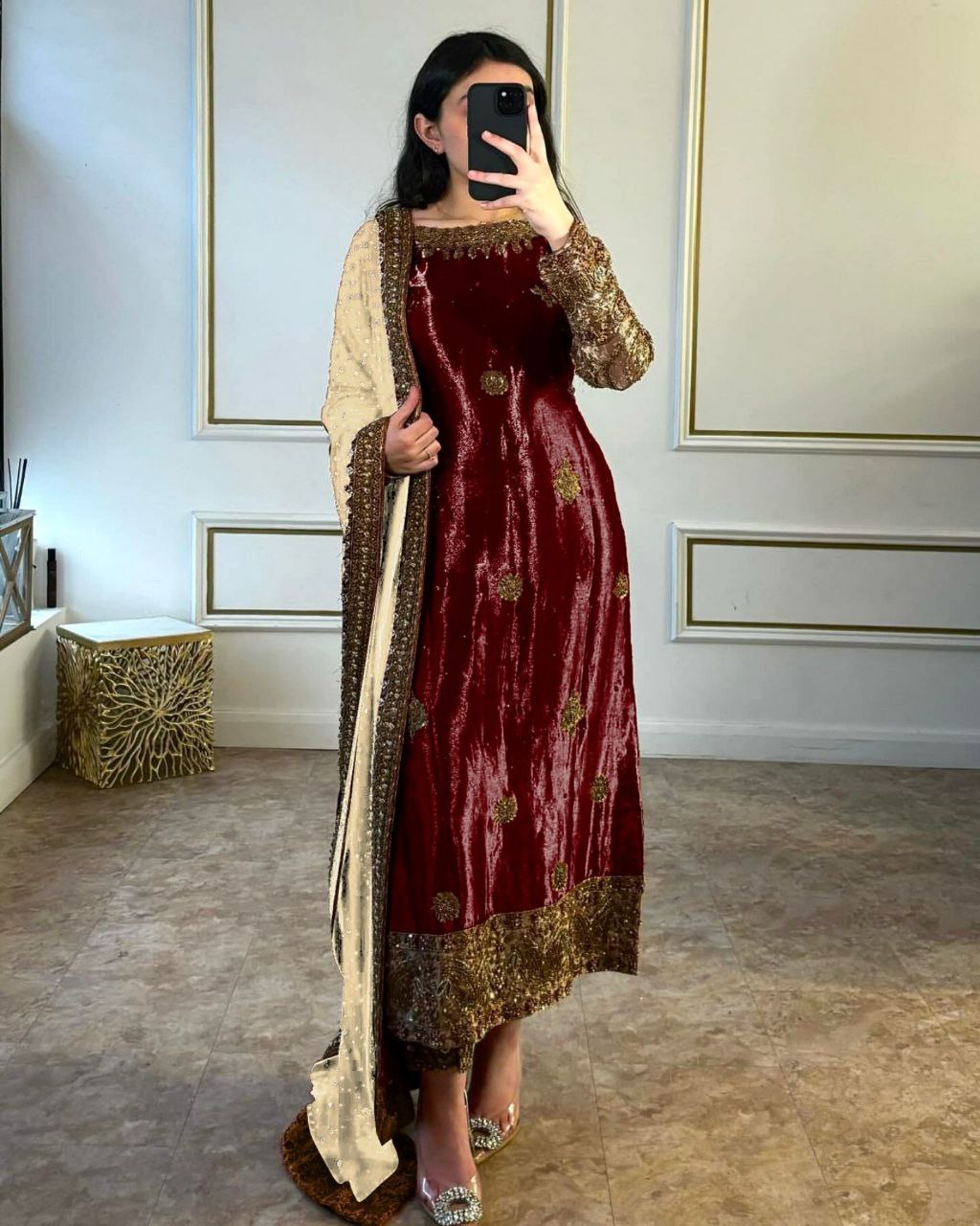 Ready To Wear Jimmy Choo Silk With Embroidery Work Pakistani Suit With Dupatta